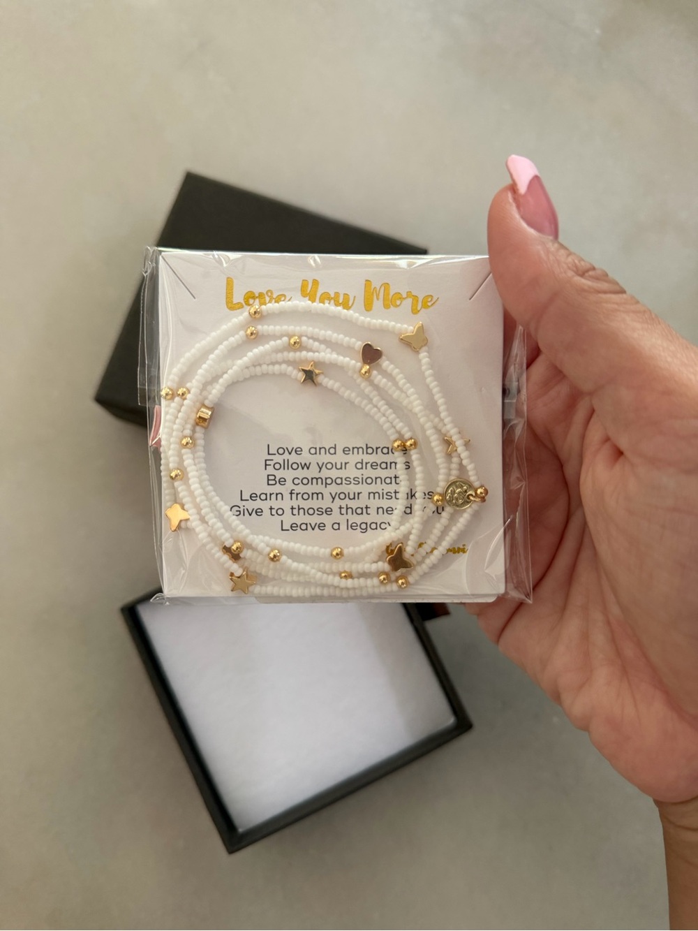 Gold Accent White Beaded Wrap Bracelet - Women Jewelry